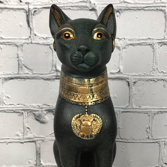 Egyptian Cat Home statue Resin Egypt Bastet Collectible Sphynx Cat Figurine - Picture 3 of 7